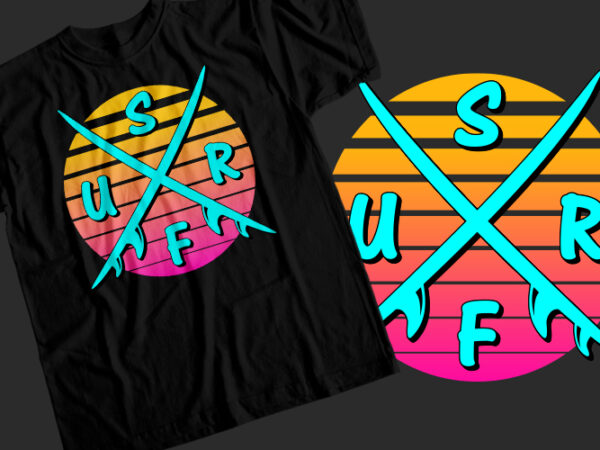 Surfing t-shirt design