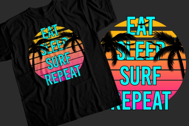 Eat sleep surf repeat T-Shirt Design