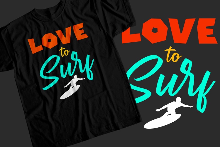 Love to surf T-Shirt Design