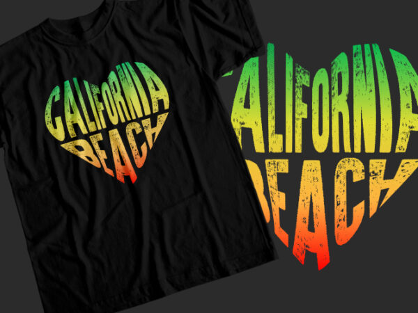 California beach t-shirt design