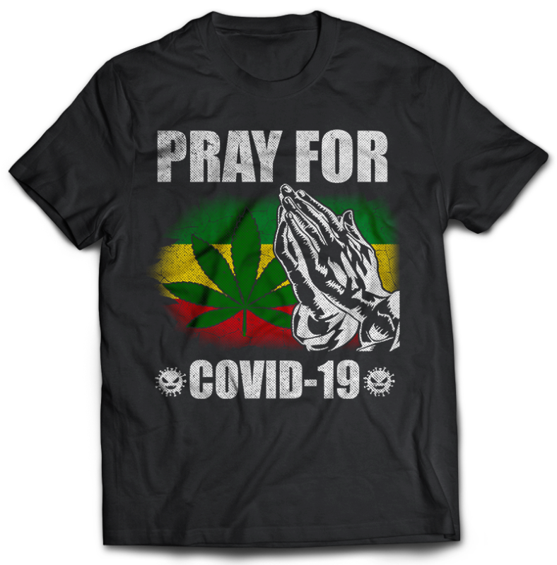 Rasta flag pray for covid 19 tshirt design