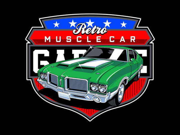Retro muscle car t shirt design online