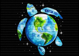 Earth Day 2021 Vector, Restore Earth Sea Turtle Art Save the Planet, Earth Day Design