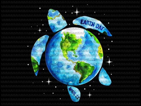 Earth day 2021 vector, restore earth sea turtle art save the planet, earth day design