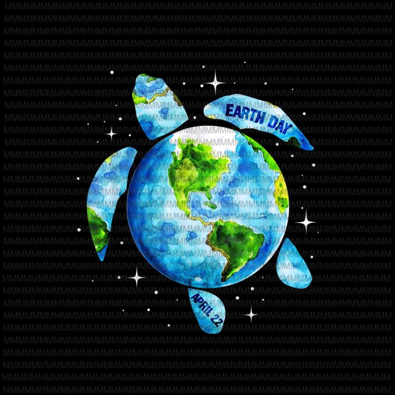 Earth Day 2021 Vector, Restore Earth Sea Turtle Art Save the Planet, Earth Day Design