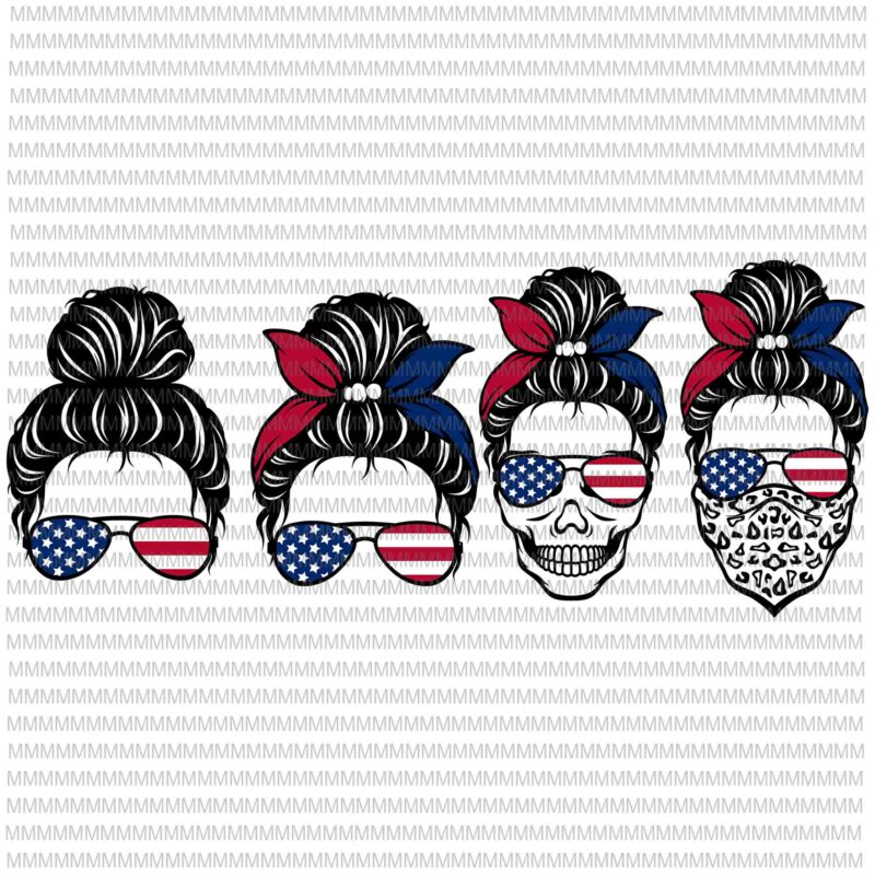Download Messy Bun Svg Mom Life Sunglasses And Headband American Flag Svg Messy Bun With Leopard Svg Mother S Day Svg Buy T Shirt Designs