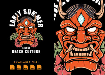 Hannya Tiki vector t-shirt design