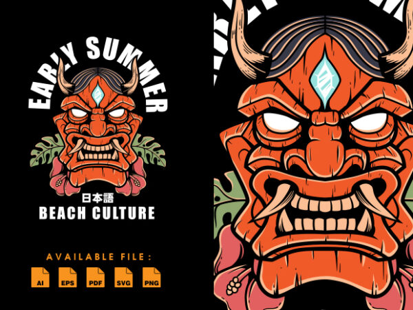 Hannya tiki vector t-shirt design