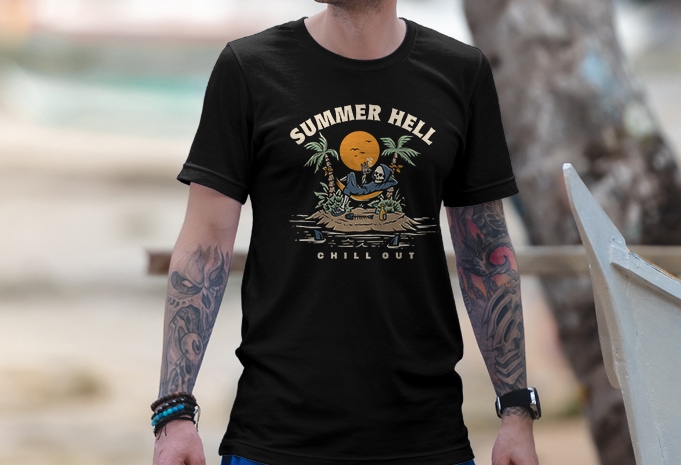Summer Hell vector t-shirt design