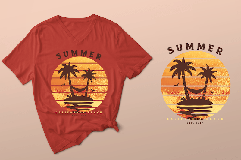 summer – california beach – tshirt design