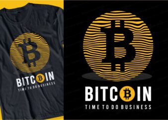 BITCOIN t shirt design typography graphic, vector, illustration lettering