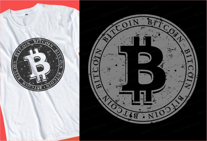 bitcoin t shirt design typography graphic, vector, illustration ...