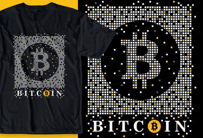 desain kaos bitcoin BUNDLE tipografi grafis LOGO vektor huruf ilustrasi