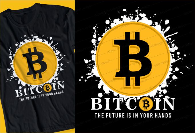 BITCOIN t shirt design typography graphic, vector, illustration lettering