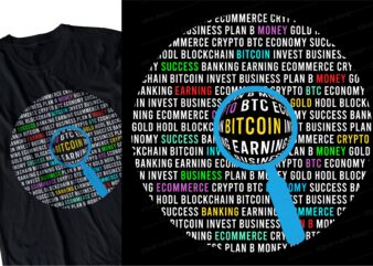 bitcoin and cryptocurrency t shirt design SVG, cryptocurrency, crypto, typography graphic, vector, illustration lettering