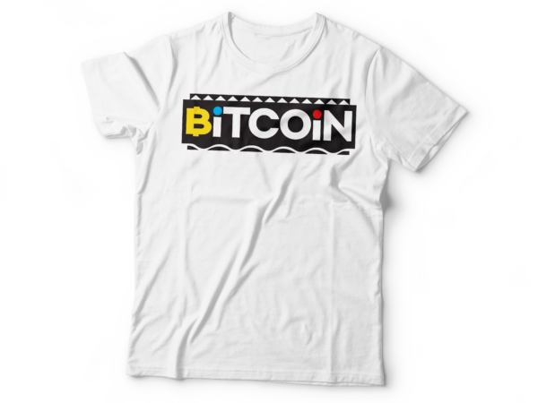 Bitcoin in martin tv show logo style t shirt template