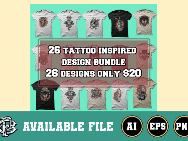 26 tattoo inspired design bundle only $20