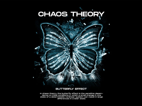 The butterfly effect chaos theory psd editable and png transparent design