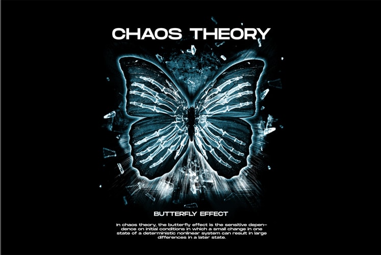 The Butterfly Effect Chaos Theory PSD Editable and PNG Transparent Design