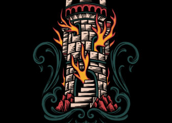 Castle illustration t-shirt design