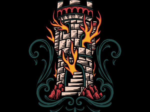 Castle illustration t-shirt design