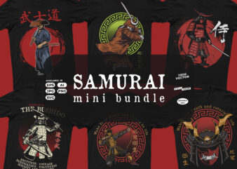 Samurai Mini bundle t shirt template vector