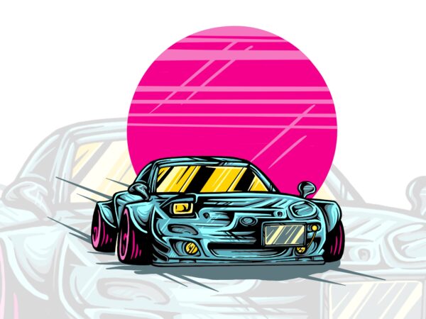 Cyber car t-shirt design