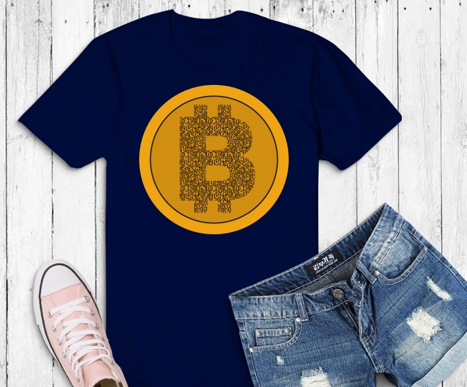 Bitcoin BTC gold coin Shirt design png, HODL Bit Coin Currency svg ...
