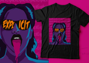 Devil Girl, Girl face with tongue out, Explicit | T shirt design for sale