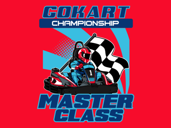 Gokart championship t shirt design template