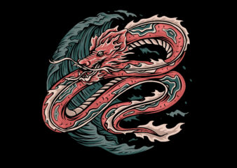 japanese snake tshirt design