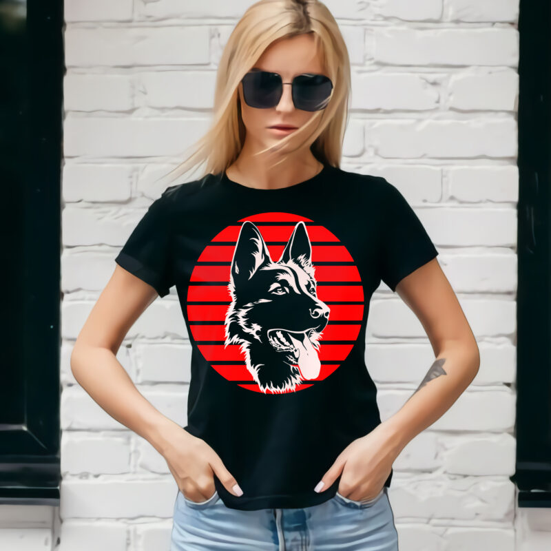 German Shepherd Dog, German shepherd dog face Svg, Professional Dog Svg, Dog t shirt design