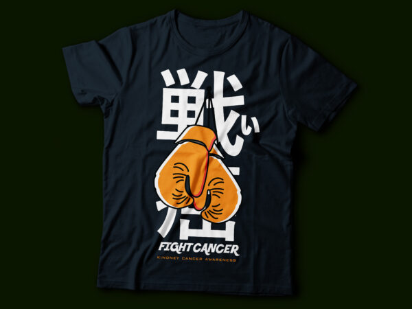 Fight kidney cancer awareness with boxing gloves hanging t-shirt design