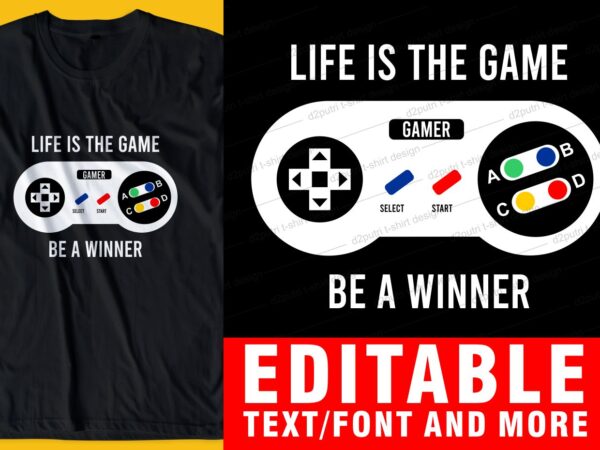 Gaming gamer game quote t shirt design graphic, vector, illustration inspirational motivational lettering typography