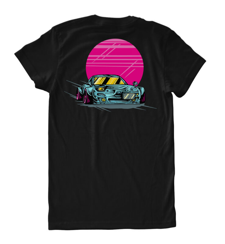 Cyber car t-shirt design