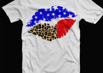 Patriotic Lips America Svg, Lips Svg, Fourth of July Svg, Independence Day Svg t shirt illustration