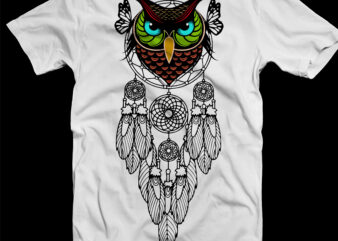 Owl Svg, Owl dream catcher Svg, Owl t shirt design