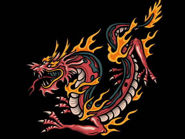 Dragon mascot illustration for t-shirt design