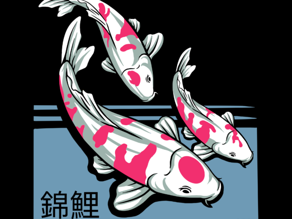Animal t-shirt design koi fish