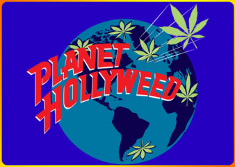 Planet Hollyweed t shirt illustration