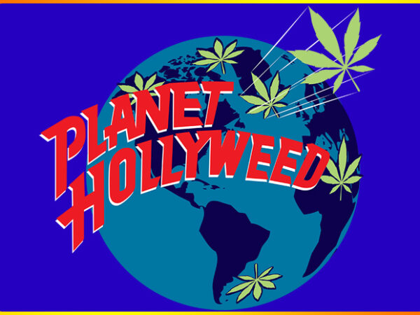 Planet hollyweed t shirt illustration