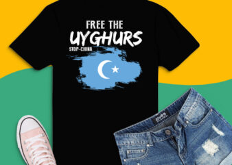 Free the Uyghurs png, Free the Uyghurs svg, freedom Uyghurs svg,FLAG EAST TURKESTAN png,Free Uyghur Resist Fist With Uyghur Flag,