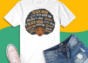 Happy Mother’s Day png, Black Mom svg, Queen Afro African Woman T-Shirt design svg, mother’s day 2021 afro mom, american African,afroqueen, black history 2021, im black history, afroqueen afroqueen, strong