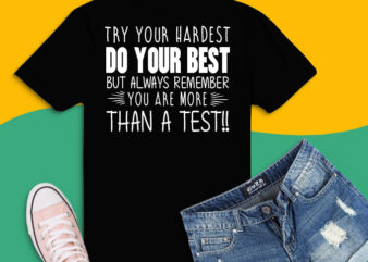 Try Your Hardest Do Your Best But Always Remember You’re More Than a Test SVG, png, eps,Sarcastic shirt design svg, humor saying, funny saying, geek tshirt design, fun,funny quotes, funniest