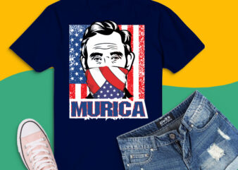 Murica Fourth 4th of July png, Abraham Lincoln with bandana USA svg, Funny USA Flag T-Shirt design, fourth of july,4th of july png,independence day 2021 america murica svg,Vintage Merica Graphic