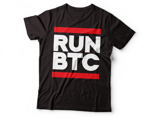 Run bitcoin typography design | crypto bitcoin tee design | crypto bitcoin investor