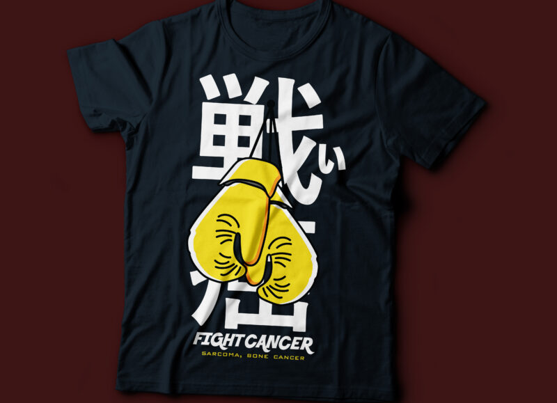 sarcoma bone cancer Japanese (fight cancer) typography design