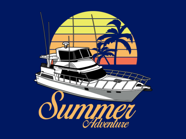 Summer adventure t shirt template vector