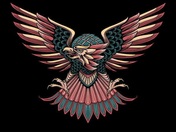 Traditional eagle tshirt design