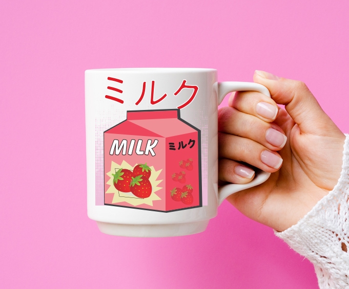 Japanese Otaku png, Anime Strawberry Milkshake shirt design svg, Funny Retro 90s Japanese Kawaii png, Strawberry Milk Shake Carton eps